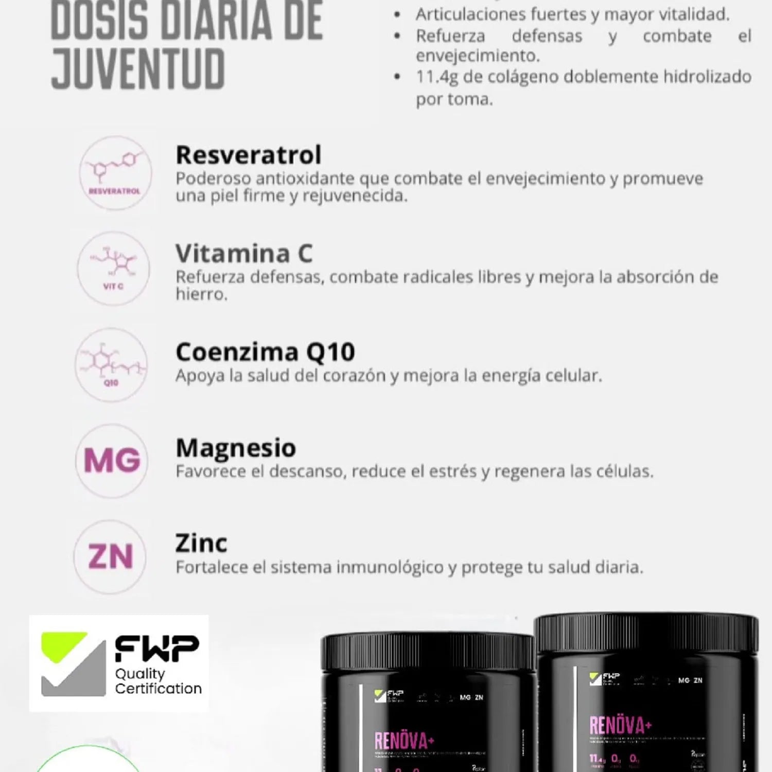 RENÖVA+ COLÁGENO HIDROLIZADO CON BIOPÉPTIDOS ACTIVOS 315GR